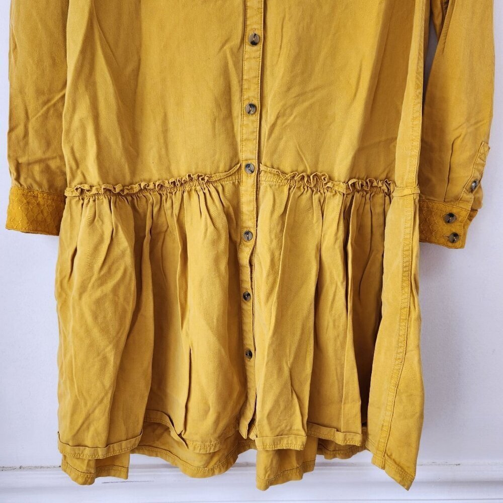 Maeve Anthropologie Maeve Marlie Dress Bobo Shirt Dress Mustard Yellow Size 0 - Picture 5 of 9